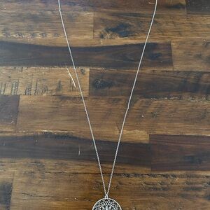 LOFT Silver Filigree Pendant Necklace